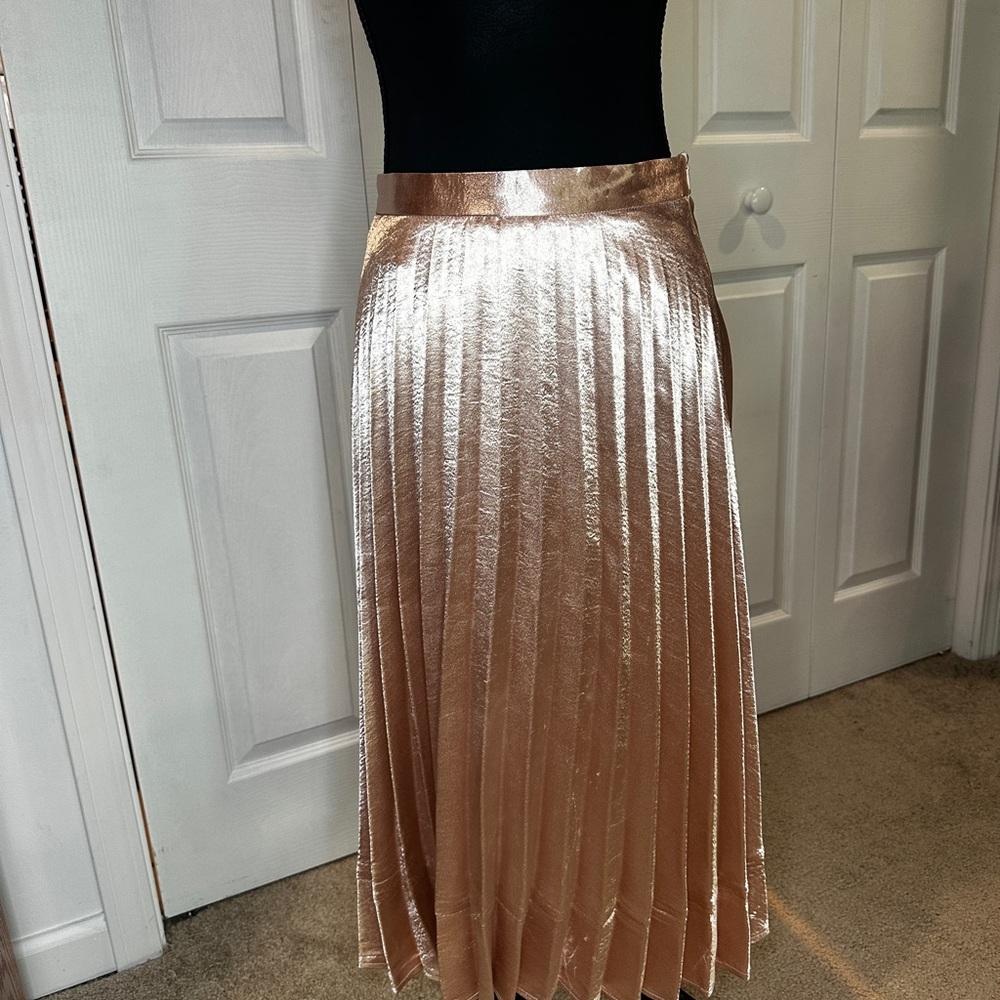 Iridescent Midi Pleated Skirt